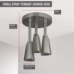 img 1 attached to 💦 Enhance Your Shower Experience with Delta-Faucet 57140-SS25-L H2Okinetic Pendant Raincan LED Light Shower Head