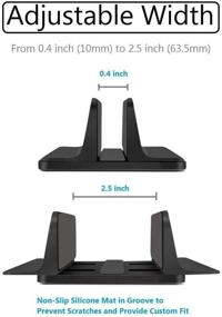 img 3 attached to Изделие: Регулируемая вертикальная подставка для ноутбука на стол - прочный алюминиевый док-станция для всех ноутбуков до 20.3 дюймов - компактное хранение, современный держатель - совместимо с MacBook Pro/Air, Surface, HP, Dell (черный) 🖥️