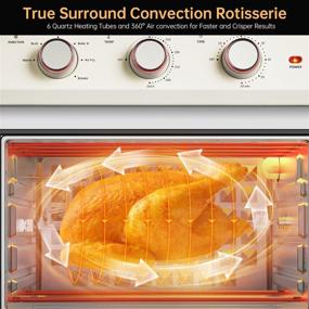 img 1 attached to Versatile 26Qt XL Quiet Toaster Oven Air Fryer: Oilless Air Frying, Dehydration, and More! 🔥 8 Slice Retro Convection Oven Countertop with 6 Speedy Infrared Heating, Non-Stick Enamel Liner, and 6 ACCES