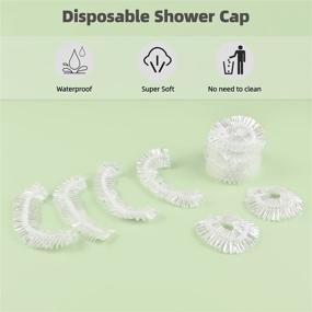 img 2 attached to 💦 MORGLES Clear Plastic Hair Caps: Waterproof, Disposable Shower Caps for Women Salon or Home Use - Bulk Pack