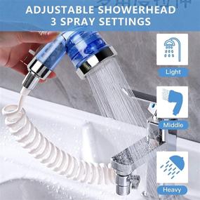 img 2 attached to 🚿 Hand Shower Spray Faucet Attachment with Hose - Akamino Sink Faucet Hose Sprayer for Hair Washing, Indoor & Outdoor Kitchen, Bathroom Tool Rinser