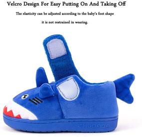 img 2 attached to 🦖 Warm Dinosaur House Slippers for Toddler Boys and Girls – Fluffy Shark Slippers for Kids