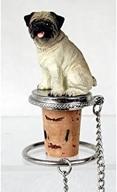 🐶 pug hand painted wine bottle stopper - decorative cork in brown and tan - dog lover's delight логотип