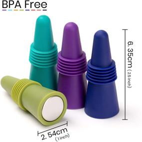 img 1 attached to COSYLAND 10Pack Colorful Silicone and Stainless Steel Wine Beverage Bottle Stoppers: Versatile, Reusable, and Stylish Outlet Caps in 8 Colors