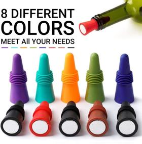 img 3 attached to COSYLAND 10Pack Colorful Silicone and Stainless Steel Wine Beverage Bottle Stoppers: Versatile, Reusable, and Stylish Outlet Caps in 8 Colors