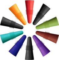 cosyland 10pack colorful silicone and stainless steel wine beverage bottle stoppers: versatile, reusable, and stylish outlet caps in 8 colors логотип