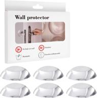 🚪 aiyuda door knob wall protector - set of 6 transparent round silicone rubber door stops with self-adhesive backing, shock-absorbing and quiet door handle wall protector logo