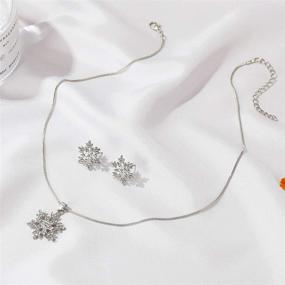 img 1 attached to Yfstyle Snowflake Christmas Rhinestone Girls Silver