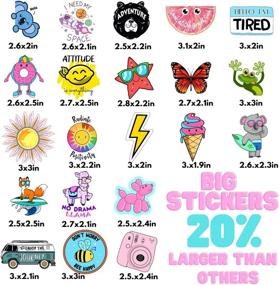 img 3 attached to 🎉 210 Cute Waterproof Vinyl Aesthetic Stickers Bulk Packs for Kids, Teens - Ideal for Water Bottles, Laptop, Skateboards, Computers