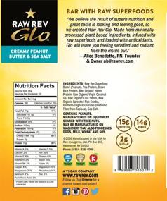 img 1 attached to Raw Rev Glo Protein Bars: Creamy Peanut Butter & Sea Salt - Pack of 12, High Protein Snack Bar with Keto-Friendly, Vegan, and Gluten-Free Attributes