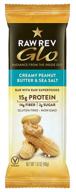 raw rev glo protein bars: creamy peanut butter & sea salt - pack of 12, high protein snack bar with keto-friendly, vegan, and gluten-free attributes logo