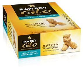 img 3 attached to Raw Rev Glo Protein Bars: Creamy Peanut Butter & Sea Salt - Pack of 12, High Protein Snack Bar with Keto-Friendly, Vegan, and Gluten-Free Attributes