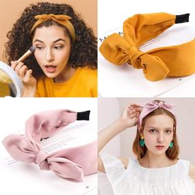 img 3 attached to 🎀 TOBATOBA Fashion Knot Headband for Women - Wide and Elastic Knotted Bow Headbands with Cute Solid Design - Stylish Hair Accessories for Women and Girls