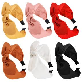 img 4 attached to 🎀 TOBATOBA Fashion Knot Headband for Women - Wide and Elastic Knotted Bow Headbands with Cute Solid Design - Stylish Hair Accessories for Women and Girls