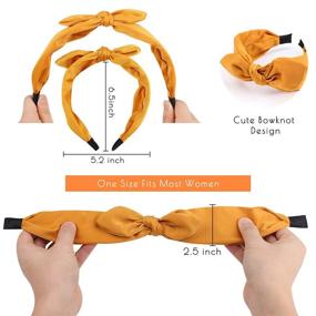 img 1 attached to 🎀 TOBATOBA Fashion Knot Headband for Women - Wide and Elastic Knotted Bow Headbands with Cute Solid Design - Stylish Hair Accessories for Women and Girls