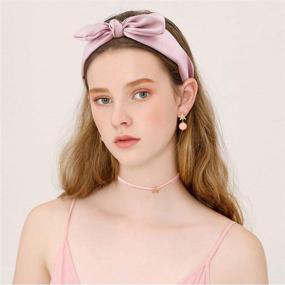 img 2 attached to 🎀 TOBATOBA Fashion Knot Headband for Women - Wide and Elastic Knotted Bow Headbands with Cute Solid Design - Stylish Hair Accessories for Women and Girls