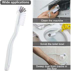 img 2 attached to 🧼 Small Scrub Brush Set for Bottle Sink and Kitchen Cleaning - Edge, Corner, Grout, and Bathroom Cleaning Brushes - Window or Sliding Door Cleaning Brushes - White and Blue