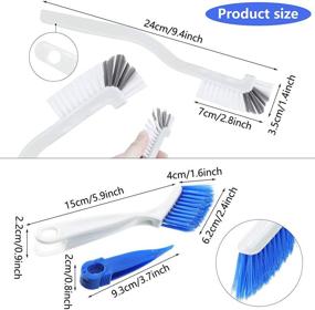 img 3 attached to 🧼 Small Scrub Brush Set for Bottle Sink and Kitchen Cleaning - Edge, Corner, Grout, and Bathroom Cleaning Brushes - Window or Sliding Door Cleaning Brushes - White and Blue