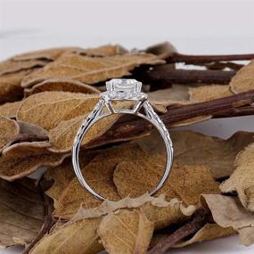 img 2 attached to DOVEGGS Cushion Moissanite Engagement Accents Women's Jewelry for Wedding & Engagement