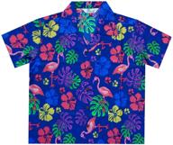 🌺 boys' clothing: hawaiian shirts with scenic flamingo holiday design logo