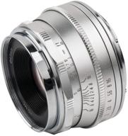 📷 pergear 25mm f1.8 manual focus fixed lens for fujifilm fuji cameras - superior image quality & compatibility with x-series models (silver) logo