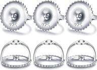 💎 screw earring backs, 18k gold plated sterling silver, threaded screw-on earring backs for diamond studs, hypoallergenic & secure screw-back post sizes 0032 logo