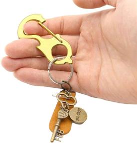 img 3 attached to 🔑 Stainless Steel Multi-tool Carabiner Keychain with Glass Breaker and Bottle Opener - Secure Fixing Clip