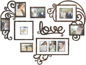 img 4 attached to ❤️ Jerry & Maggie - Valentine Wall Decoration Combination - PVC Picture Frame Selfie Gallery Collage - Love Heart Shape, Brown