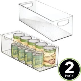 img 3 attached to 🗄️ mDesign Clear Plastic Kitchen Organizer Bin - Storage Holder with Handles for Pantry, Cupboard, Cabinet, Fridge/Freezer, Shelves, and Counter - Ideal for Canned Food, Snacks, Drinks, and Sauces - 2 Pack