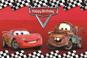 img 1 attached to 🚗 Cartoon Cars Mobilization Birthday Party Decor Banner 5x3FT - RUINI Car Racing Themed Backdrop