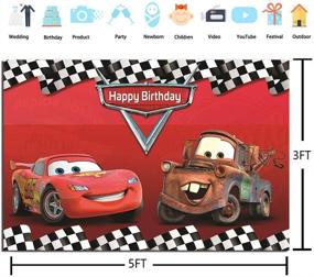 img 2 attached to 🚗 Cartoon Cars Mobilization Birthday Party Decor Banner 5x3FT - RUINI Car Racing Themed Backdrop