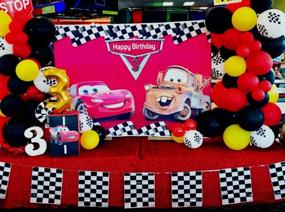 img 3 attached to 🚗 Cartoon Cars Mobilization Birthday Party Decor Banner 5x3FT - RUINI Car Racing Themed Backdrop