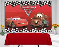 🚗 cartoon cars mobilization birthday party decor banner 5x3ft - ruini car racing themed backdrop logo