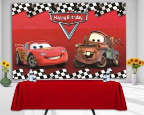 img 4 attached to 🚗 Cartoon Cars Mobilization Birthday Party Decor Banner 5x3FT - RUINI Car Racing Themed Backdrop