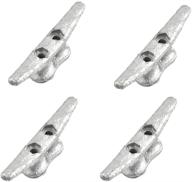 ⚓ 4 pack heavy duty boat cleat: versatile galvanized cast iron dock cleat for marine and decorative applications - 4 inch size логотип