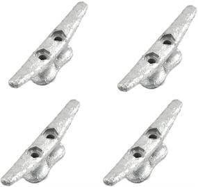 img 4 attached to ⚓ 4 Pack Heavy Duty Boat Cleat: Versatile Galvanized Cast Iron Dock Cleat for Marine and Decorative Applications - 4 inch Size