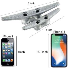 img 1 attached to ⚓ 4 Pack Heavy Duty Boat Cleat: Versatile Galvanized Cast Iron Dock Cleat for Marine and Decorative Applications - 4 inch Size