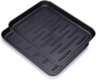 2-pack waterproof black shoe tray 13.7'' x 10.6'' x 1.1'' - heavy duty all-weather utility boot tray for floor protection, indoor entryway, outdoor garden tool tray, and dog food mat logo