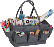 👜 everything mary large craft organizer tote bag - grey heather: perfect art caddy for sewing, scrapbooking, & more! ideal crafts storage carrier for supplies & tools - great for school, medical, and office organization logo