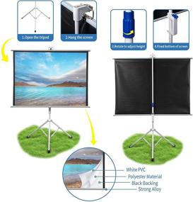 img 2 attached to 🎥 TRMESIA 60" Portable Foldable Tripod Projector Screen | 4:3 Polyester Video Projection Screen with Stand | Includes Carry Bag | Ideal for Outdoor/Indoor Backyard Movie Night