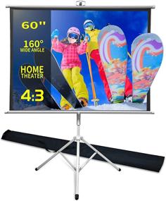 img 4 attached to 🎥 TRMESIA 60" Portable Foldable Tripod Projector Screen | 4:3 Polyester Video Projection Screen with Stand | Includes Carry Bag | Ideal for Outdoor/Indoor Backyard Movie Night