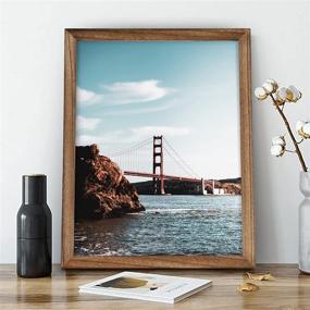 img 3 attached to 🖼️ Emfogo Rustic Wood Picture Frames 11x14 - Solid Wood Frames for Wall Display with High Definition Glass - Holds Five 4x6 Photos with Mat or 11x14 Photo Without Mat - Carbonized Black Finish