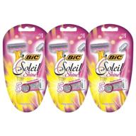 🪒 bic soleil shine women's disposable razors, 5-blade - pack of 3 (6 count) logo