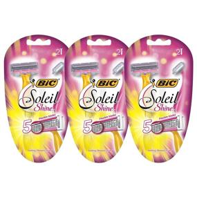 img 4 attached to 🪒 BIC Soleil Shine Women's Disposable Razors, 5-Blade - Pack of 3 (6 Count)