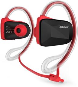 img 3 attached to 💦 Jabees BSport V4.0 Красные беспроводные спортивные наушники Bluetooth: защищенные от пота и воды!