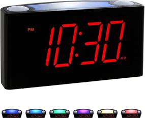 img 4 attached to Rocam Home LED Digital Alarm Clock - Large Red Display, Loud Alarm, 🕰️ Night Light, Snooze, USB Charger, Battery Backup - Perfect for Bedrooms, Kids, Heavy Sleepers