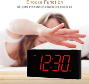 img 1 attached to Rocam Home LED Digital Alarm Clock - Large Red Display, Loud Alarm, 🕰️ Night Light, Snooze, USB Charger, Battery Backup - Perfect for Bedrooms, Kids, Heavy Sleepers