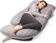 🤰 pregnancy sleeping pillow: cauzyart full body pillow - 55 inches maternity support for back, hips, legs, and belly with removable washable velvet cover logo