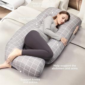 img 2 attached to 🤰 Pregnancy Sleeping Pillow: Cauzyart Full Body Pillow - 55 inches Maternity Support for Back, Hips, Legs, and Belly with Removable Washable Velvet Cover