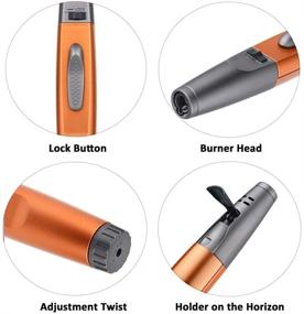 img 2 attached to IEIK Torch Lighter - Portable Refillable Jet Flame Lighter for Camping, BBQs, and Kitchen - Adjustable Butane Lighters in Orange - Ideal Gift Box (Gas not Included)